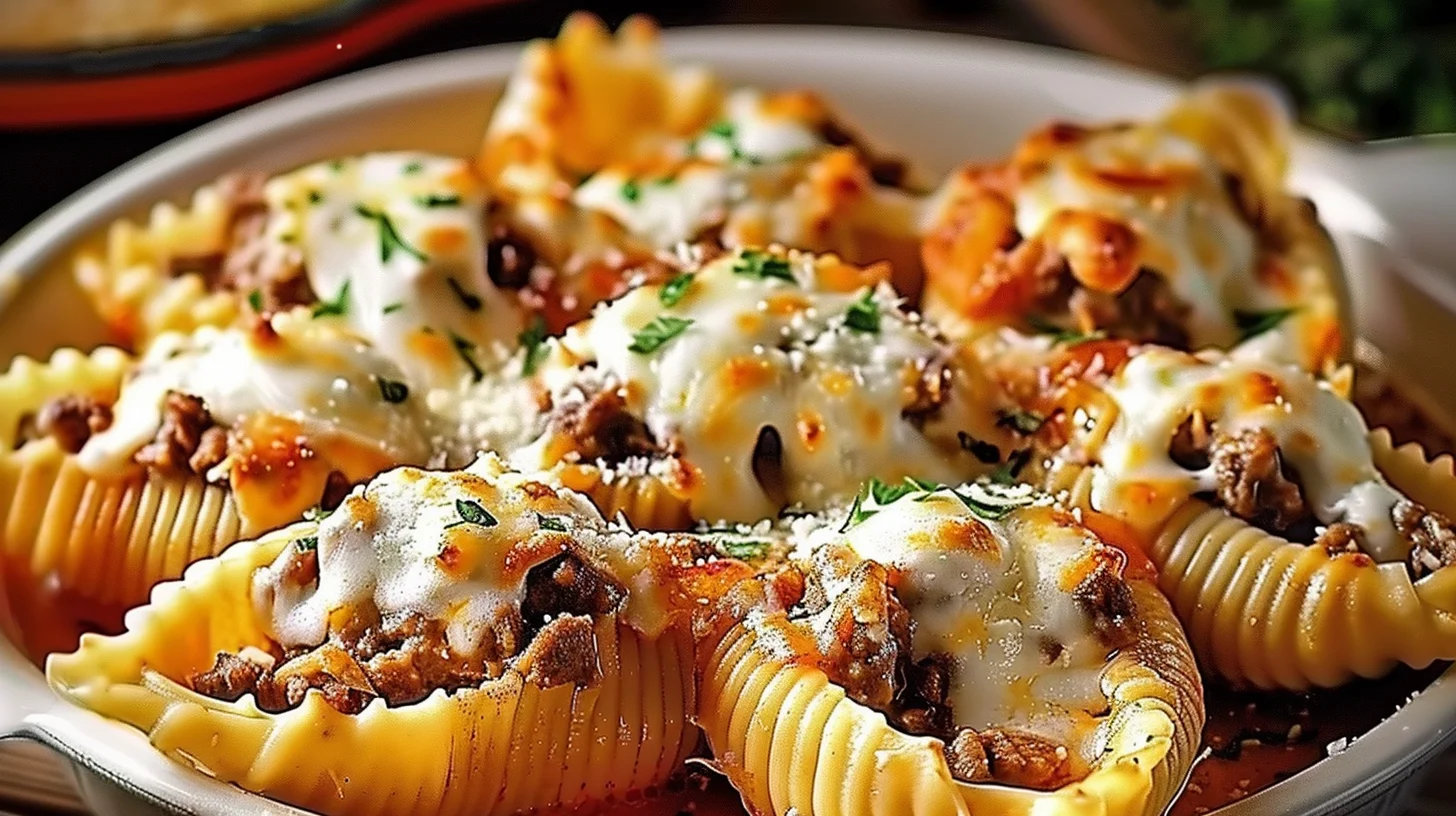 Beef-stuffed Shells With Creamy Ricotta Filling