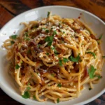 Caramelized Onion Pasta With Chilli Oil