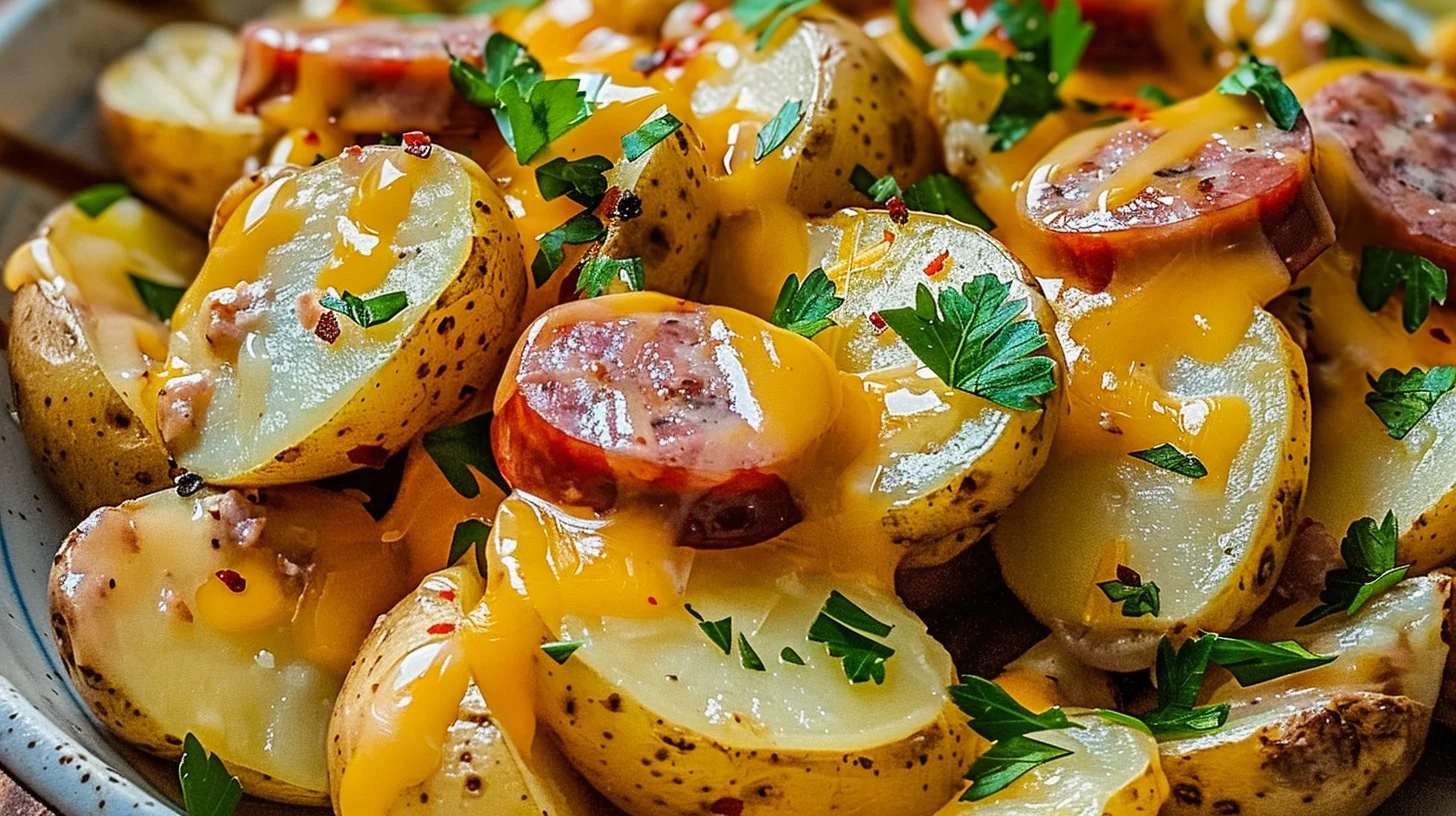 Cheesy Ranch Potatoes and Smoked Sausage