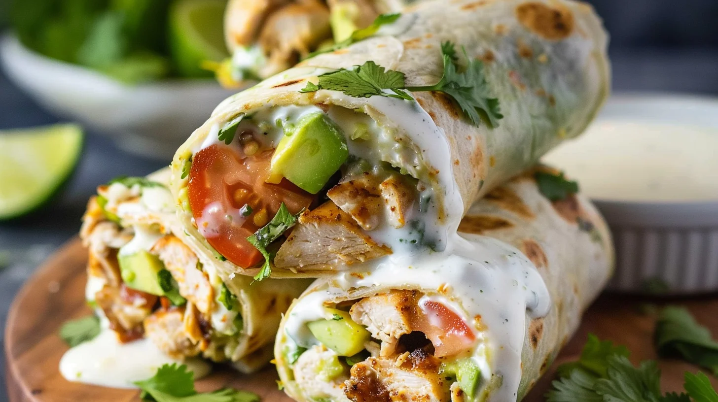 Chicken Avocado Ranch Burritos