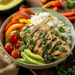 Chimichurri Grilled Chicken Bowl With Garlic Sauce