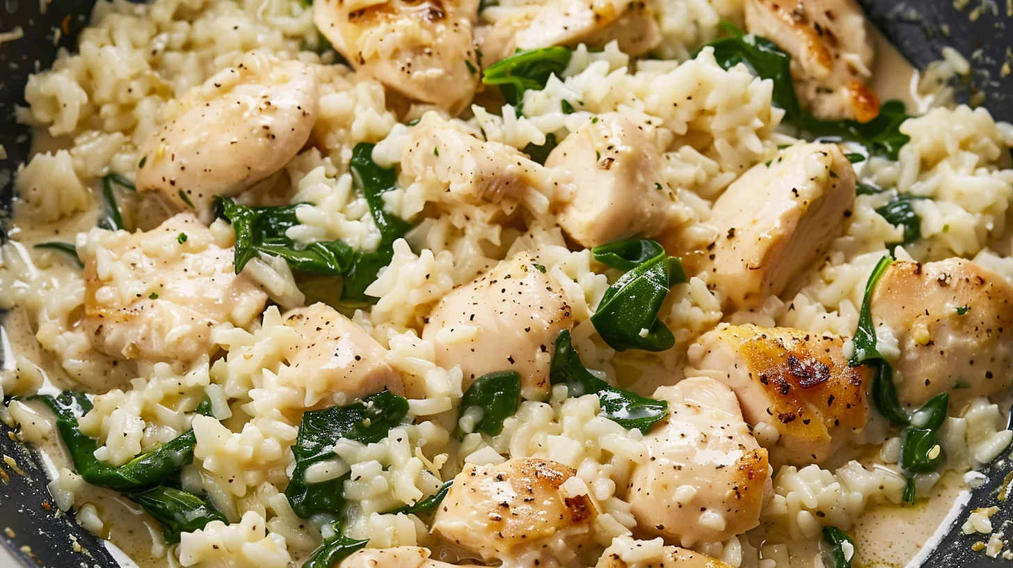 Creamy Garlic Chicken With Rice