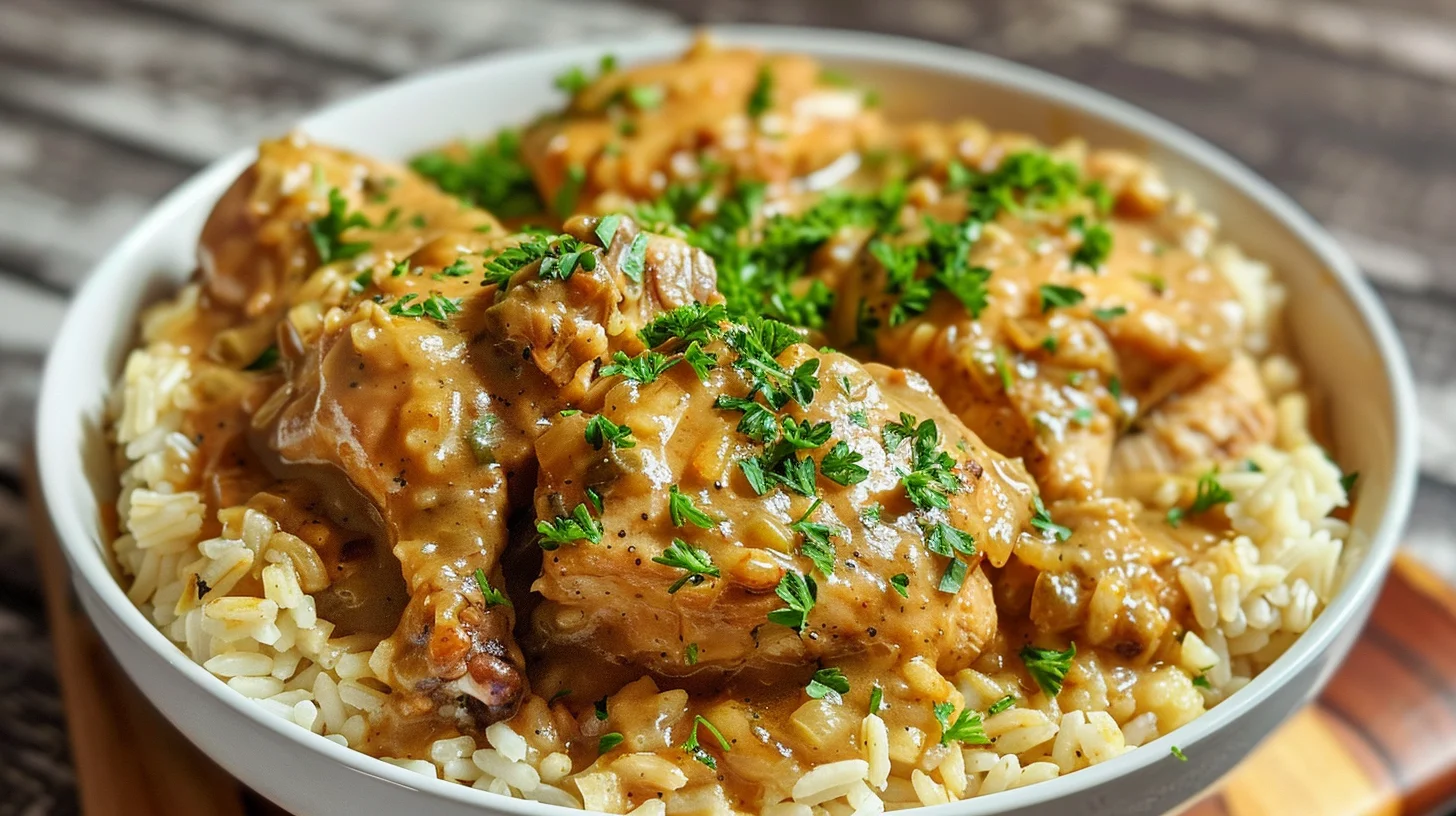 Creamy Smothered Chicken and Rice