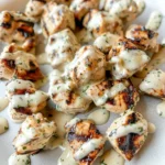 Grilled Chicken Bites With Creamy Garlic Sauce