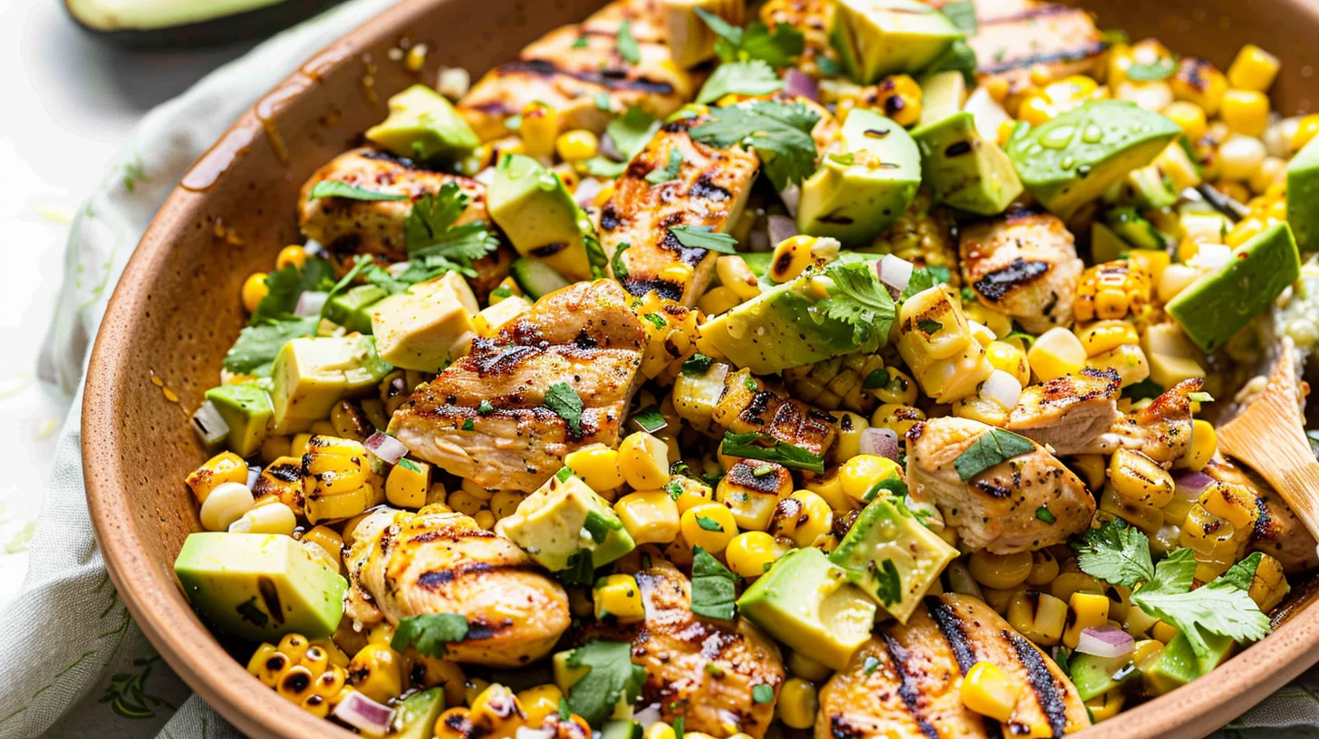Grilled Honey Lime Chicken and Avocado Street Corn Dip