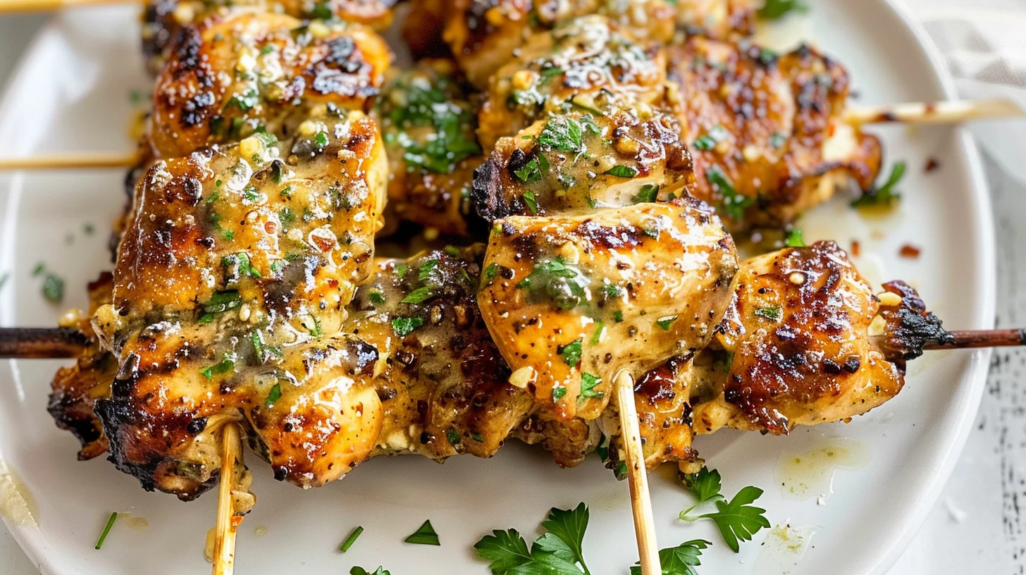 Grilled Ranch Garlic Parmesan Chicken Skewers