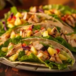 Grilled Turkey and Veggie Lettuce Tacos With Pineapple Slaw