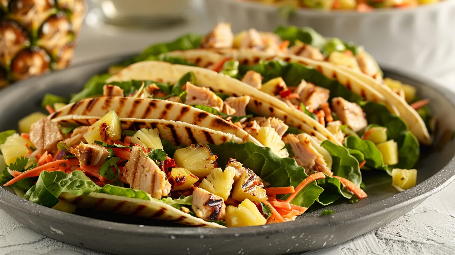 Grilled Turkey and Veggie Lettuce Tacos With Pineapple Slaw