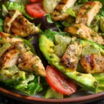Honey Lime Chicken and Avocado Caesar Salad Boats