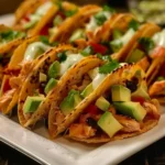 Honey Lime Chicken and Avocado Nacho Wonton Tacos