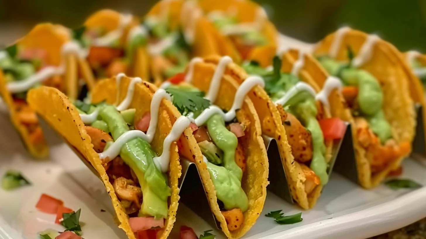 Honey Lime Chicken and Avocado Nacho Wonton Tacos
