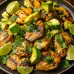 Honey Lime Chicken and Avocado Smashed Tostones