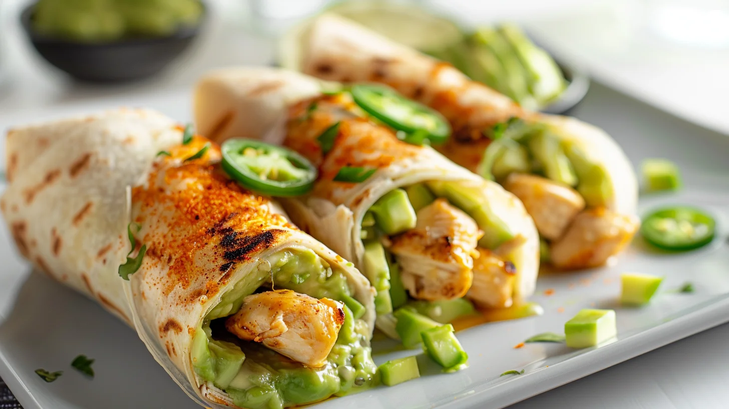 Honey Lime Chicken Crunchwraps With Avocado Jalapeño Sauce
