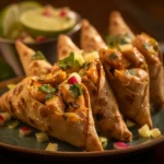 Loaded Honey Lime Chicken Samosa Cones