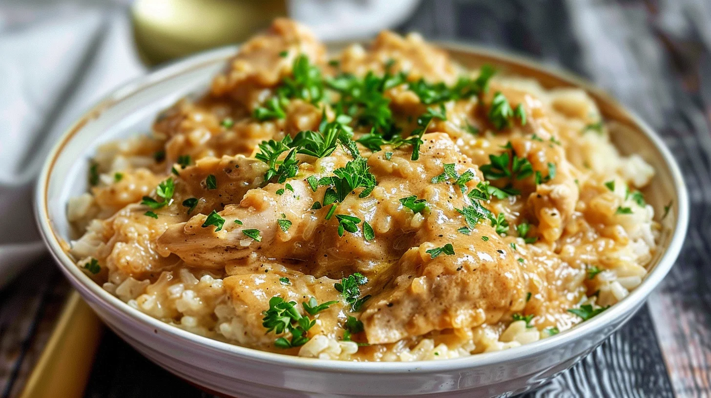 Quick and Easy Creamy Smothered Chicken and Rice