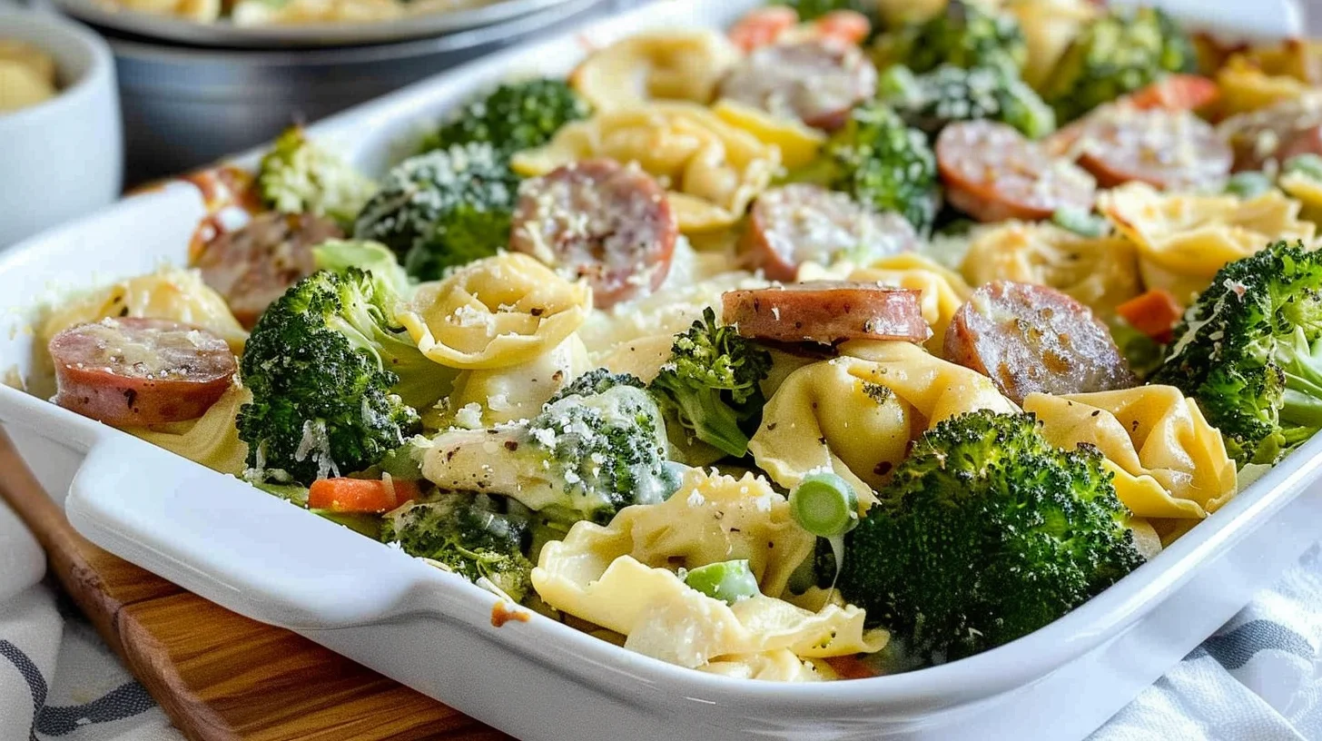 Sheet Pan Broccoli Tortellini Bake