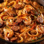 Shrimp and Smoked Sausage Pasta With Creamy Cajun Sauce