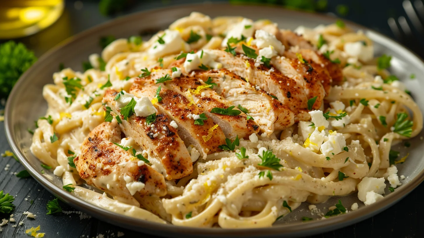 Smoky Paprika Chicken Alfredo With Lemon Feta