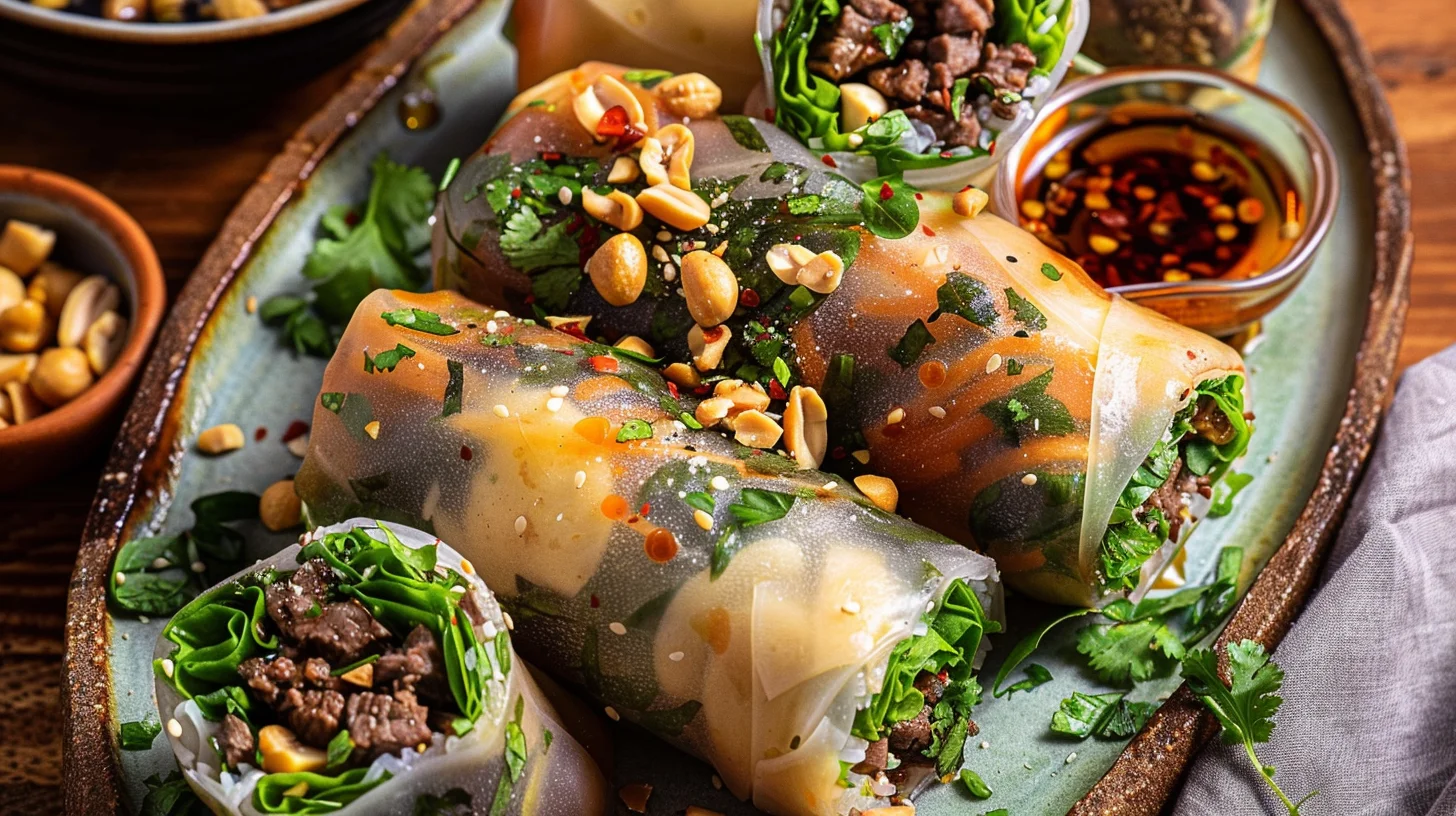 Thai Basil Beef Rolls
