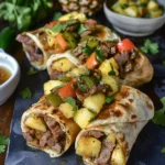 Carne Asada Style Pineapple Steak Fajita Roll Ups