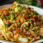 Chicken and Cabbage Stirfry With Ground Meat