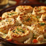 Chicken Pot Pie Casserole With Biscuits