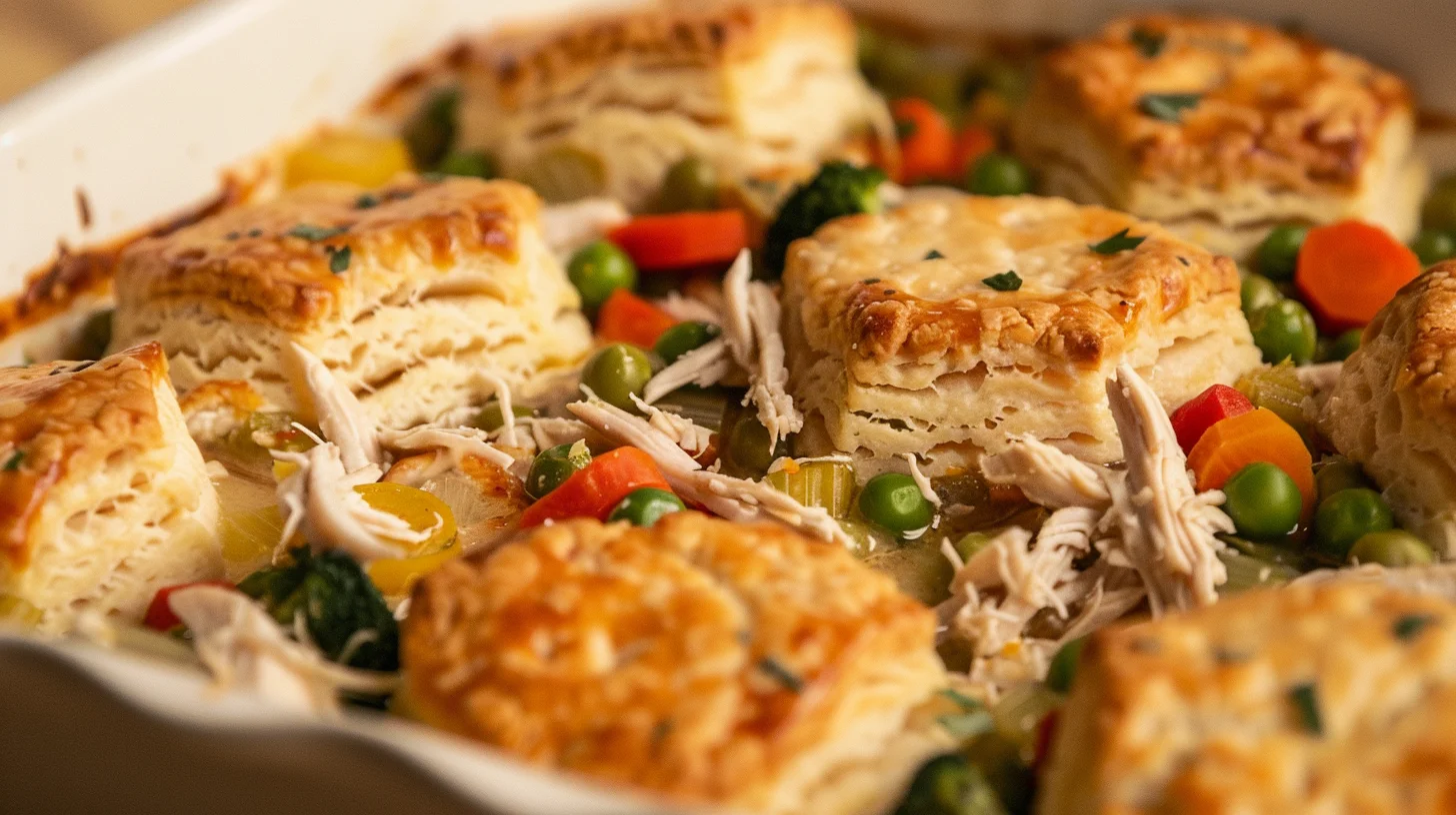 Chicken Pot Pie Casserole With Biscuits