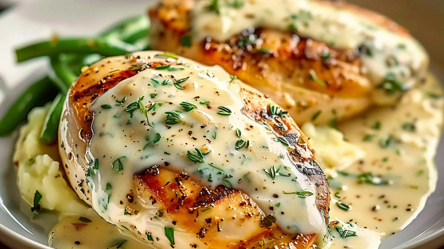 Chicken Smothered In Creamy Boursin With Garlic and Fine Herbs