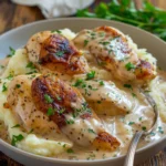Chicken With Creamy Dijon Sauce and Mashed Potatoes