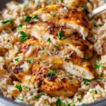 Chicken With Garlic Parmesan Rice