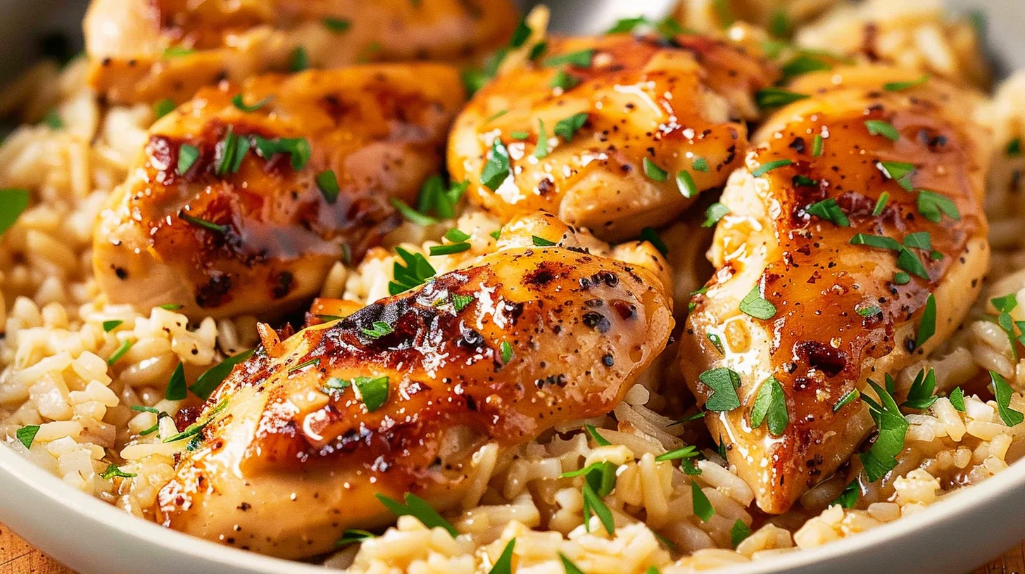 Chicken With Garlic Parmesan Rice