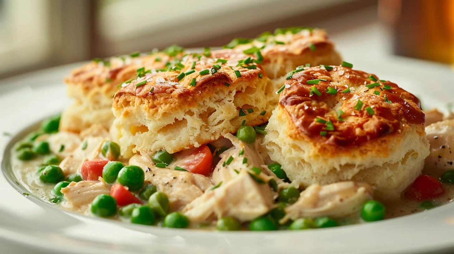 Cozy Chicken Pot Pie With Fluffy Biscuits
