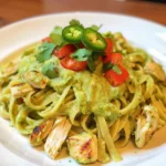 Creamy Avocado Chicken Pasta With Lime and Cilantro