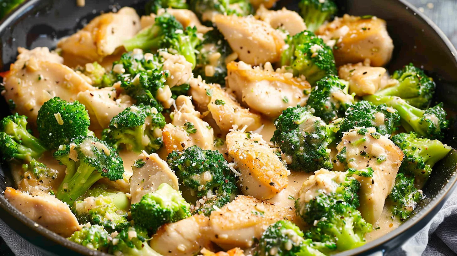 Creamy Garlic Chicken and Broccoli Bowls
