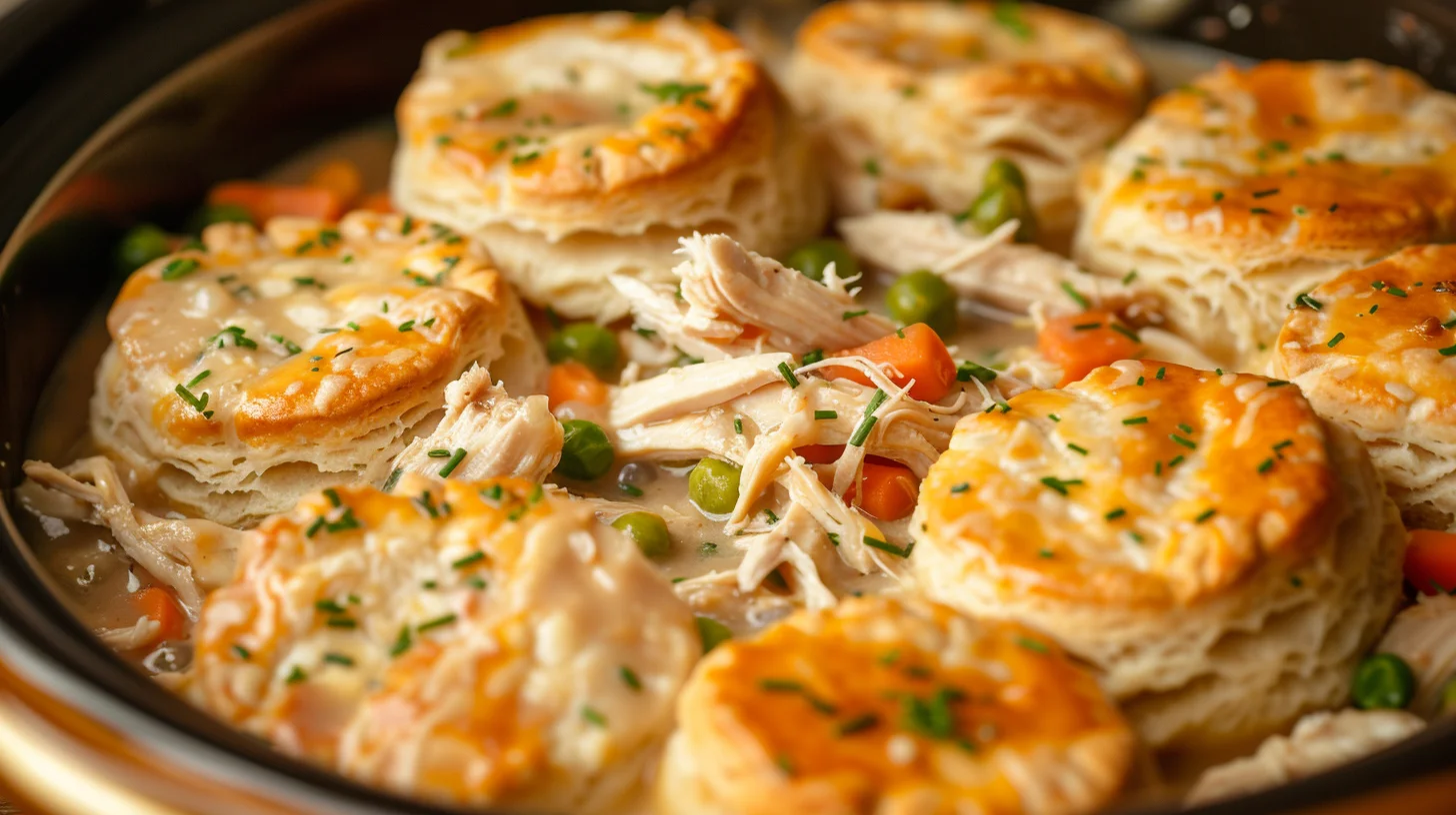 Crockpot Chicken Pot Pie With Biscuits