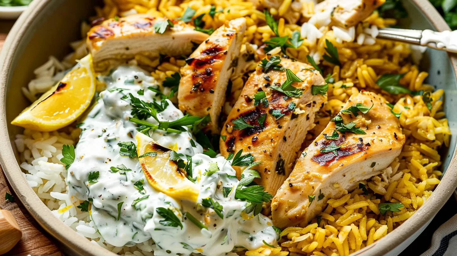Dump and Bake Chicken Tzatziki With Rice Recipe