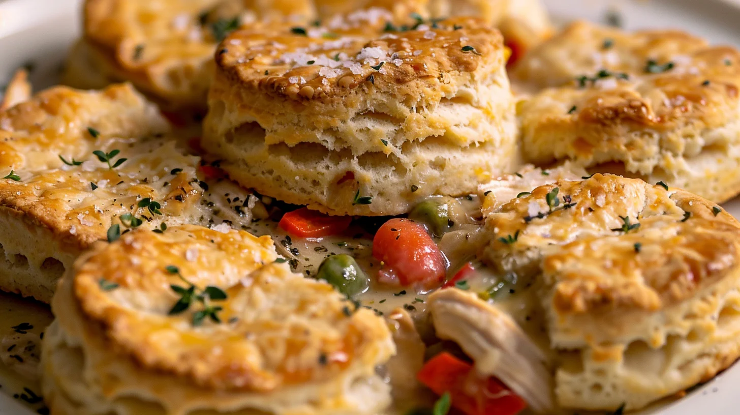 Easy Skillet Chicken Pot Pie With Biscuits