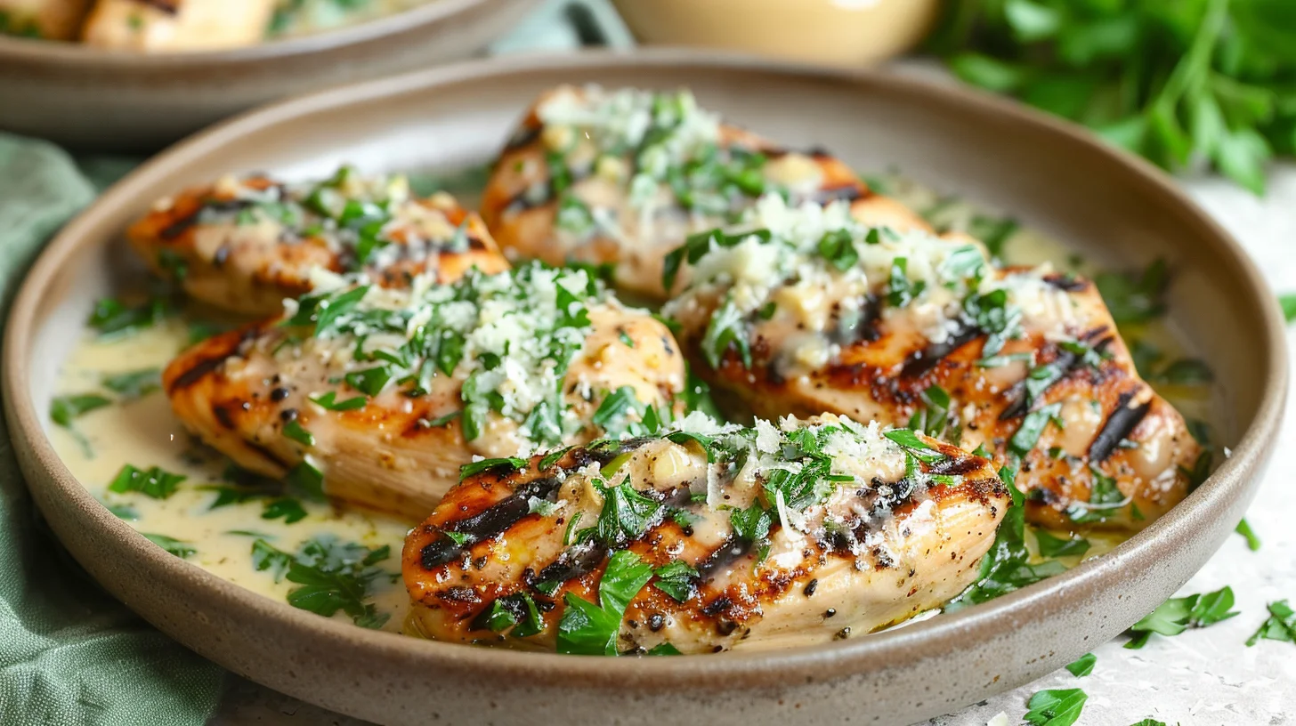 Garlic Parmesan Chicken Bowls With Creamy Herb Sauce
