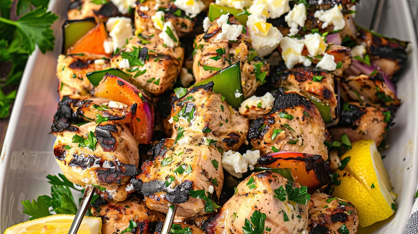 Grilled Greek Chicken Souvlaki and Yogurt Marinade Kebabs