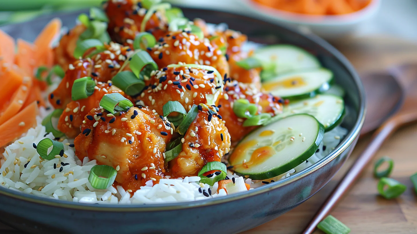 Healthy and Easy Bang Bang Chicken Bowl