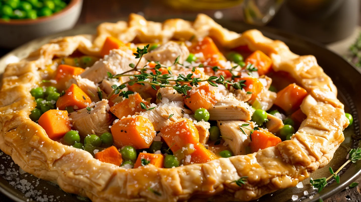 Healthy Chicken Pot Pie With A Light and Flaky Crust