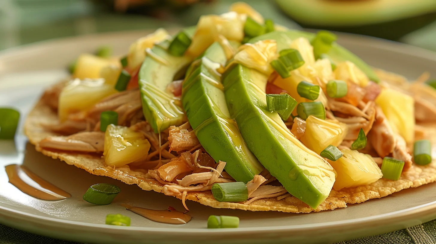 Honey Garlic Chicken Tostada With Pineapple Salsa