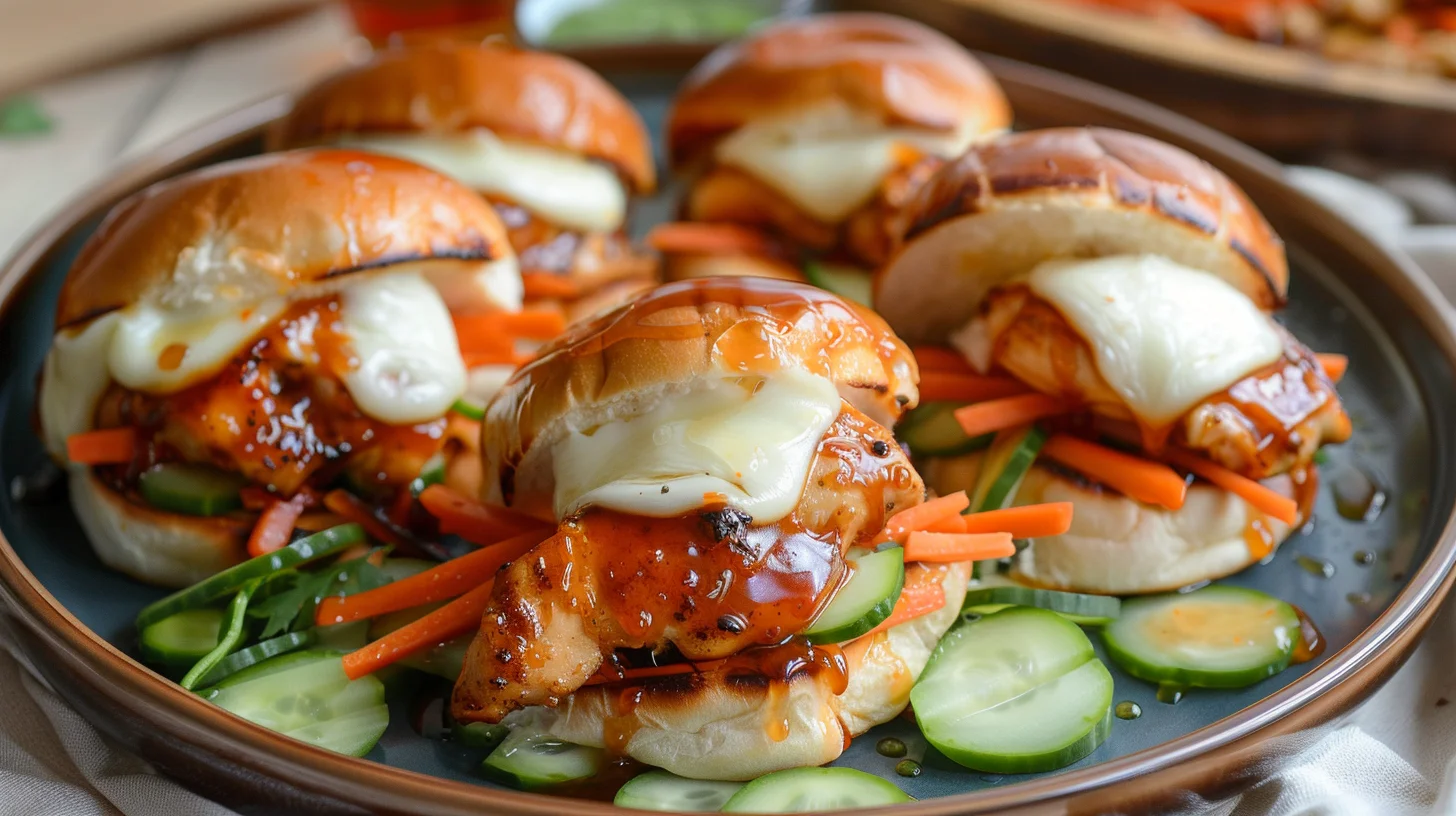 Honey Sriracha Chicken Melts With Pickled Veggies