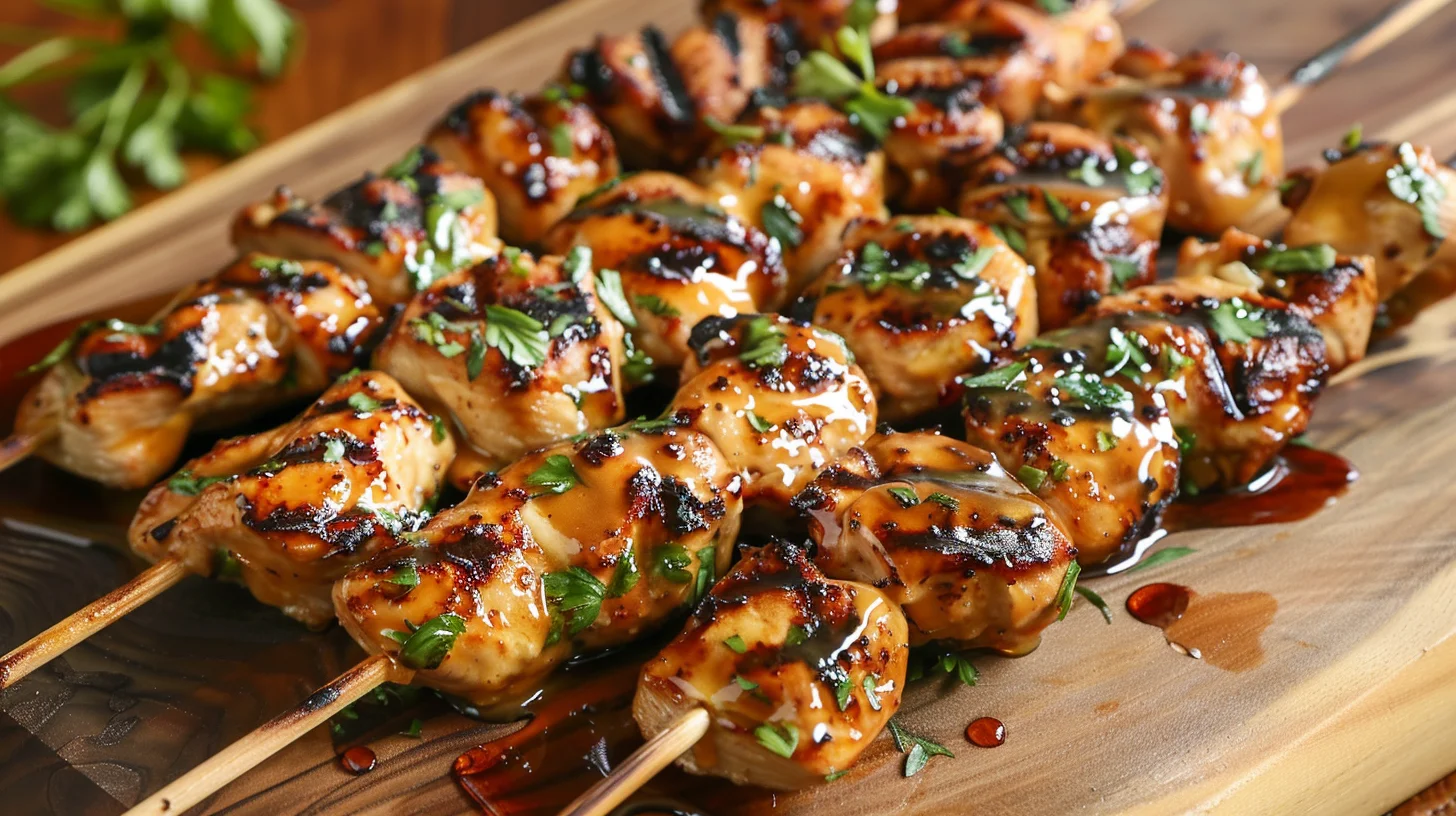Miso Honey Mustard Chicken Skewers