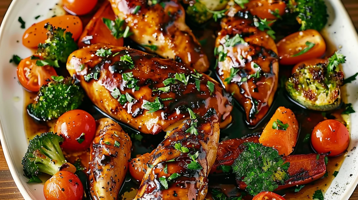 One Pan Balsamic Chicken and Veggies