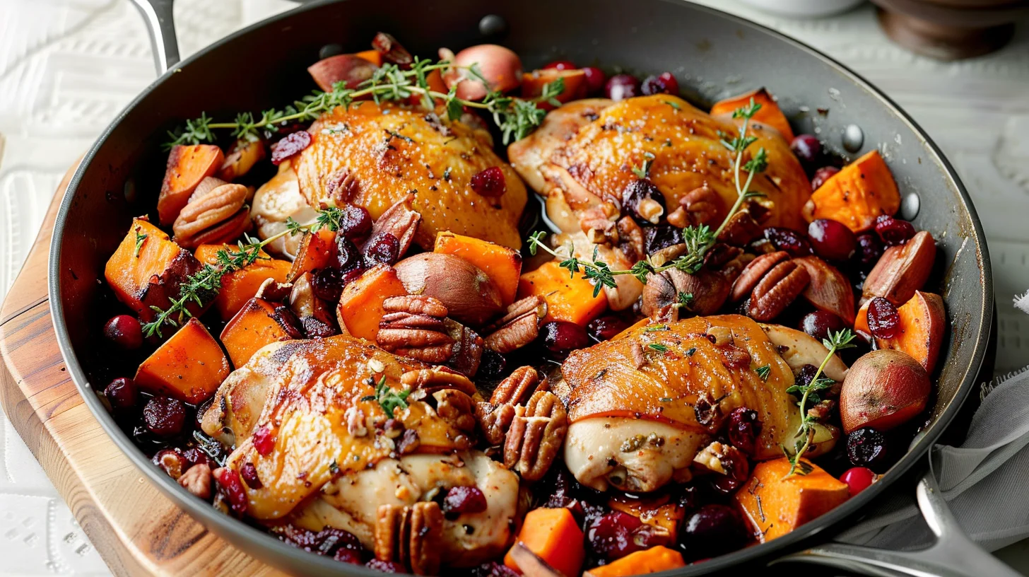 One Pan Chicken and Sweet Potato Skillet