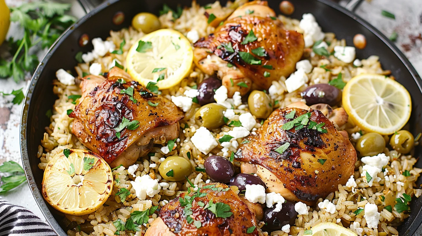 One Pan Mediterranean Chicken and Rice