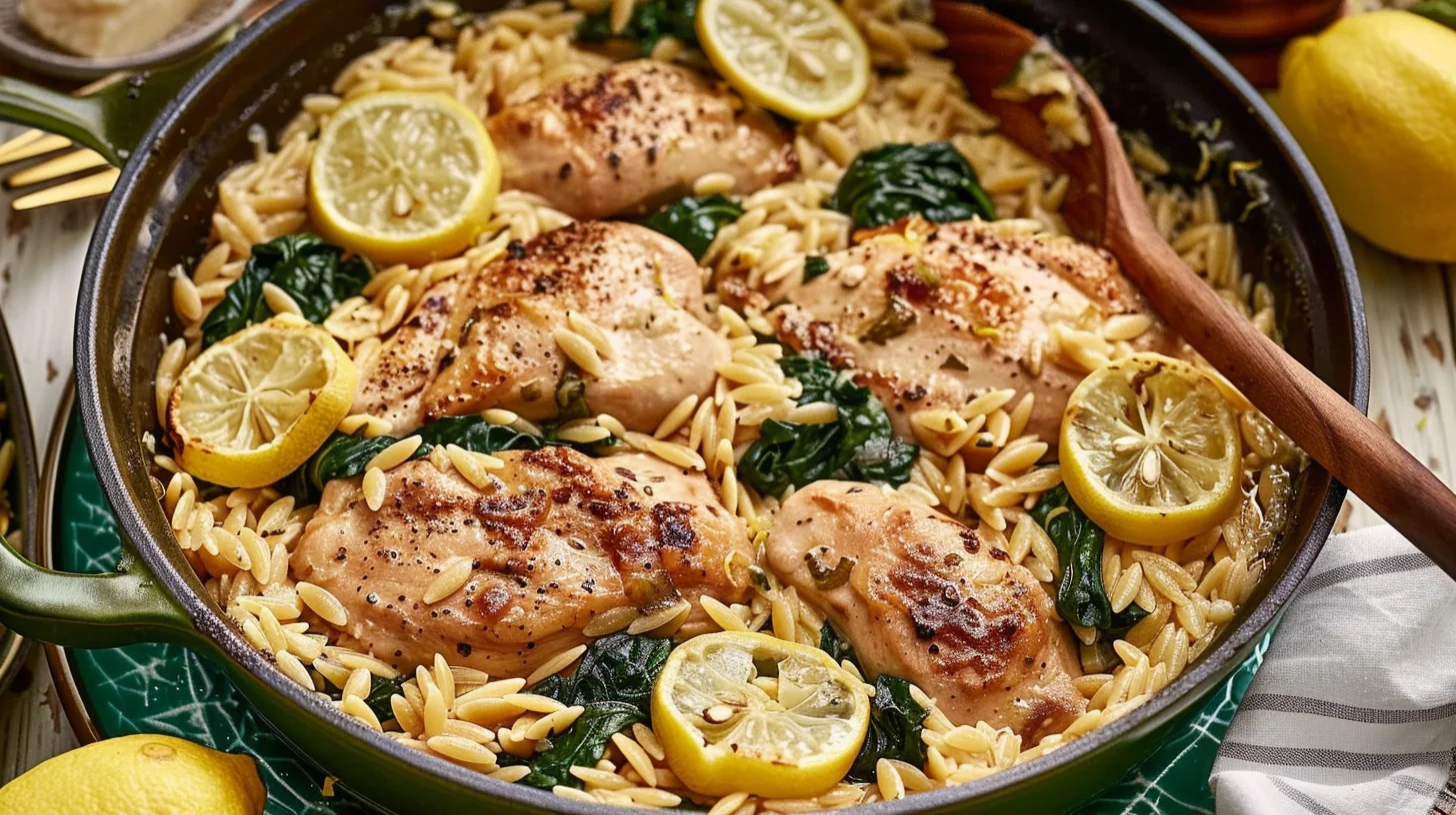 One Pot Lemon Chicken and Orzo