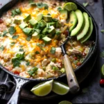 One Skillet White Chicken Chili Bake