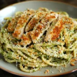 Pesto Pasta With Parmesan Chicken